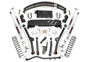 Jeep Cherokee Suspension Lift Kit - Rough Country - 4.5 Inch Lift, Long Arm, RR Leafs - '84-'01